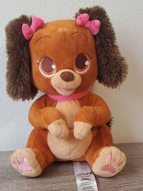 Disney Parks Disney Babies Fifi Plush Brown & Pink Puppy Dog Toy NO BLANKET